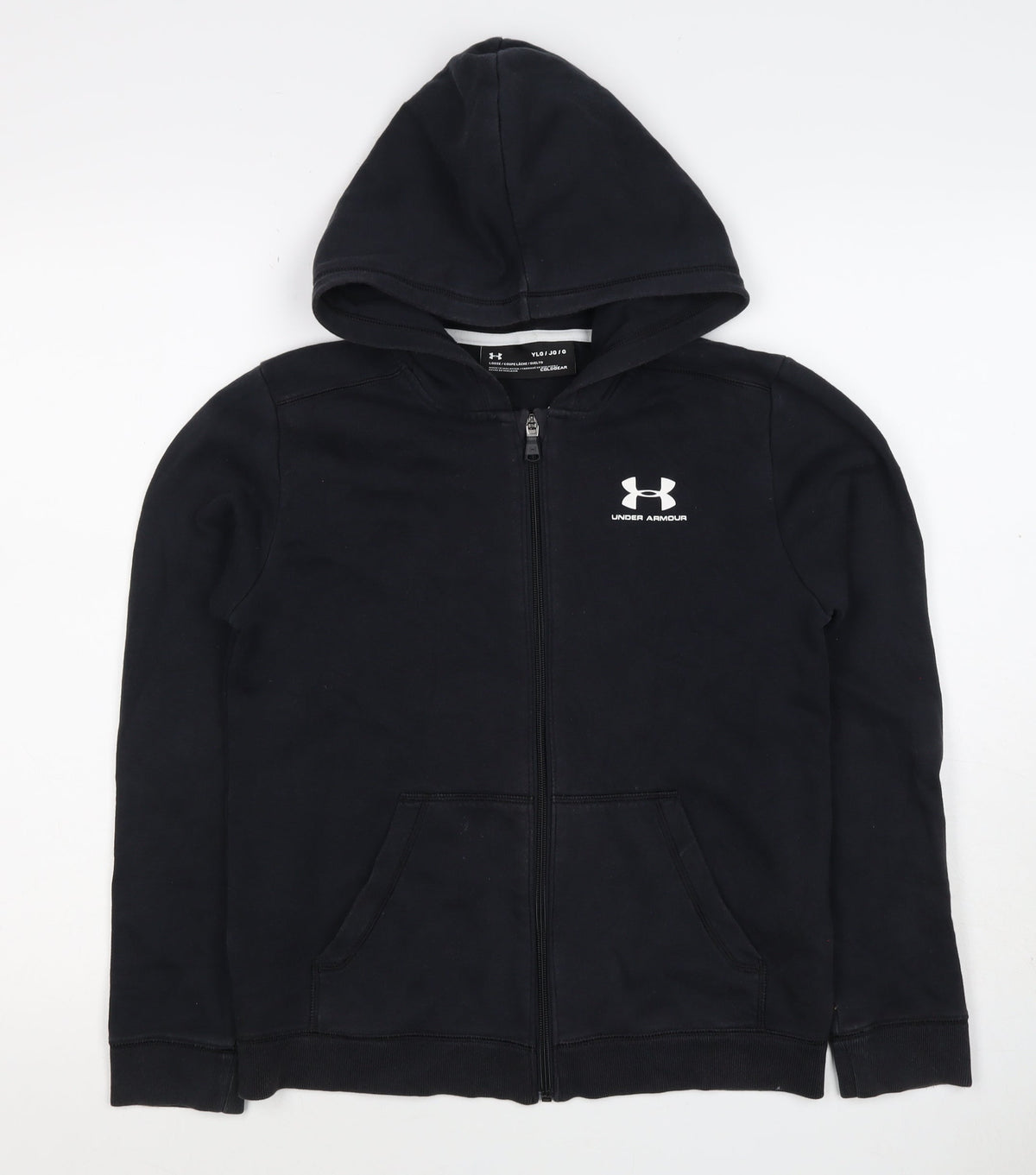 Under Armour Boys Black Youth Large Full Zip Logo Hoodie