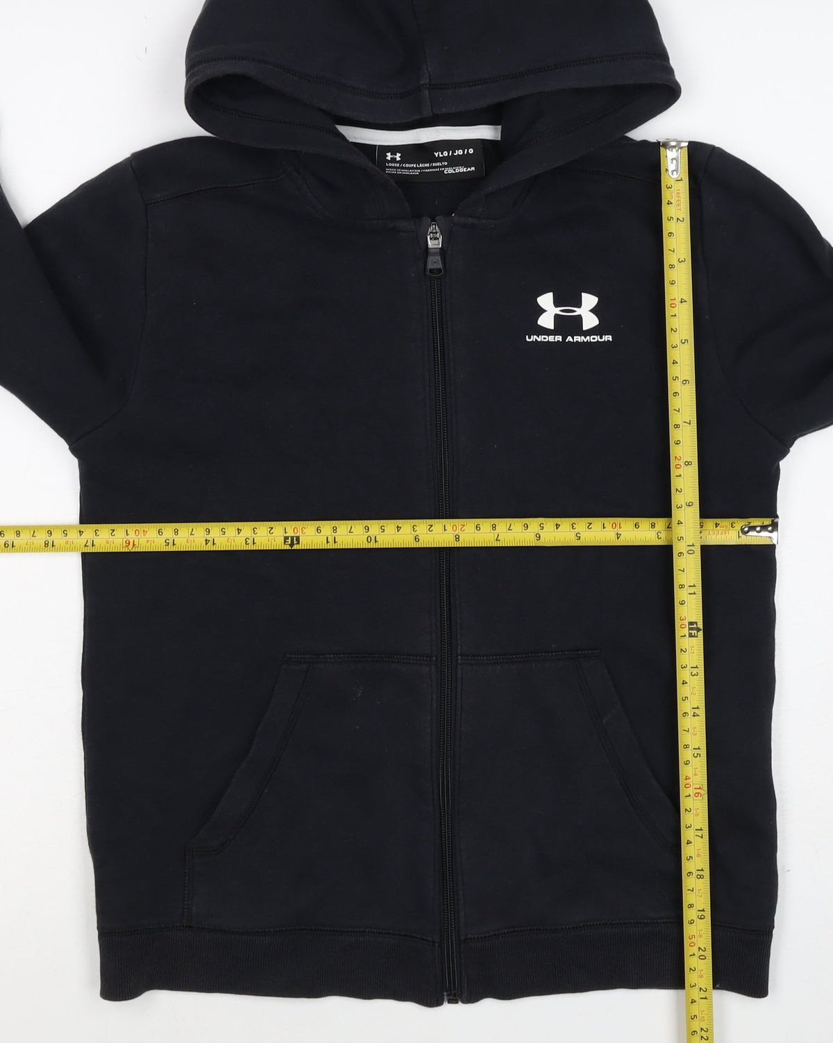 Under Armour Boys Black Youth Large Full Zip Logo Hoodie