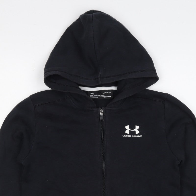 Under Armour Boys Black Youth Large Full Zip Logo Hoodie