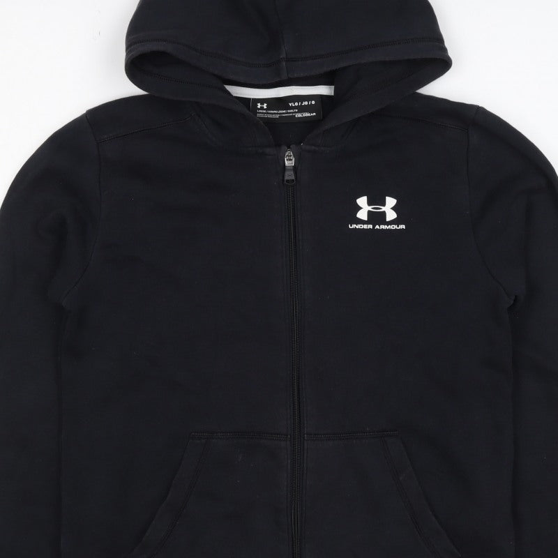 Under Armour Boys Black Youth Large Full Zip Logo Hoodie