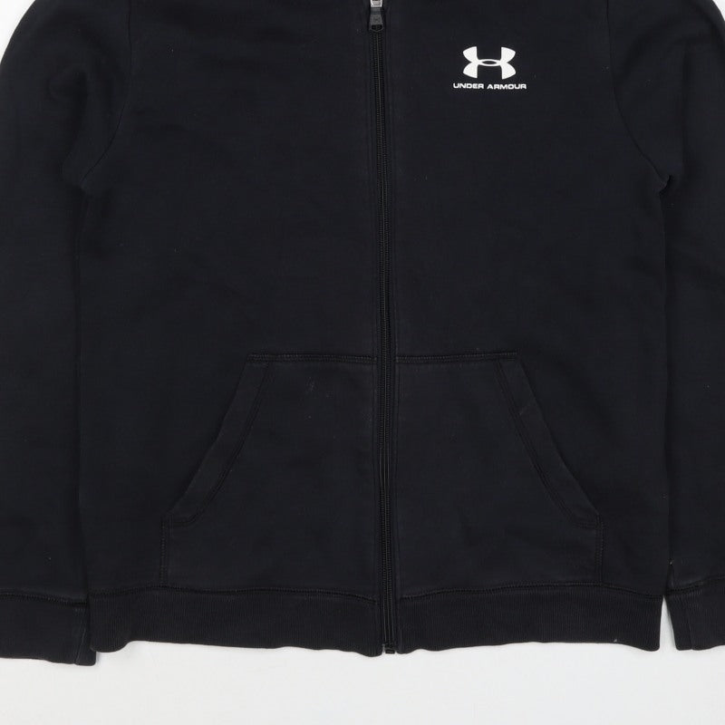 Under Armour Boys Black Youth Large Full Zip Logo Hoodie
