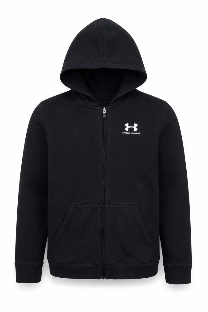 Under Armour Boys Black Youth Large Full Zip Logo Hoodie