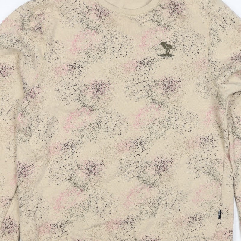Blend Unisex Adults Beige M Pullover Sweatshirt Splatter Print