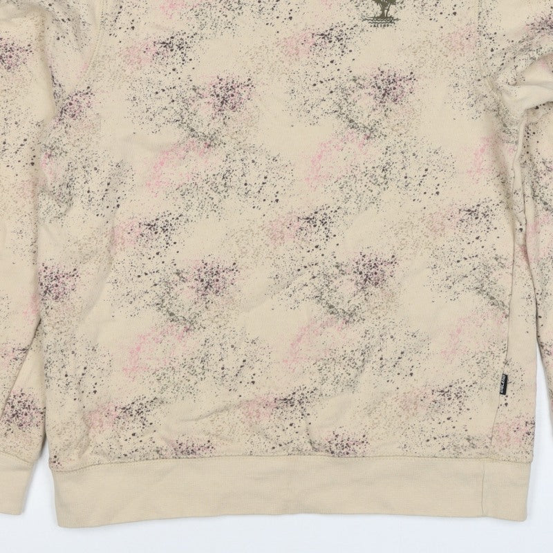 Blend Unisex Adults Beige M Pullover Sweatshirt Splatter Print
