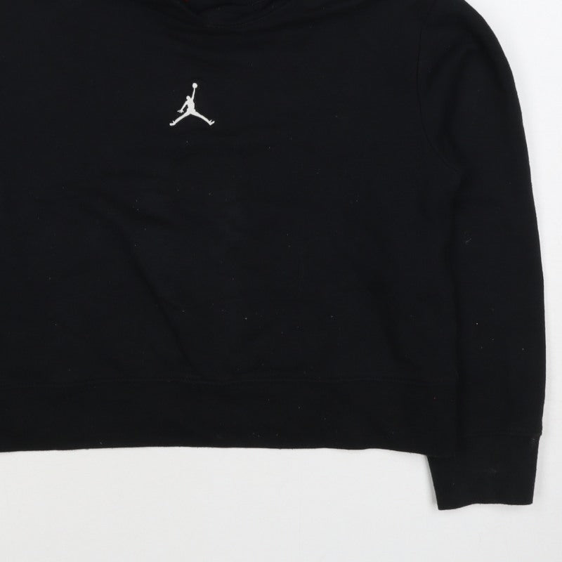Jordan Girls Black Logo Pullover Hoodie Age 9 Years Fleece