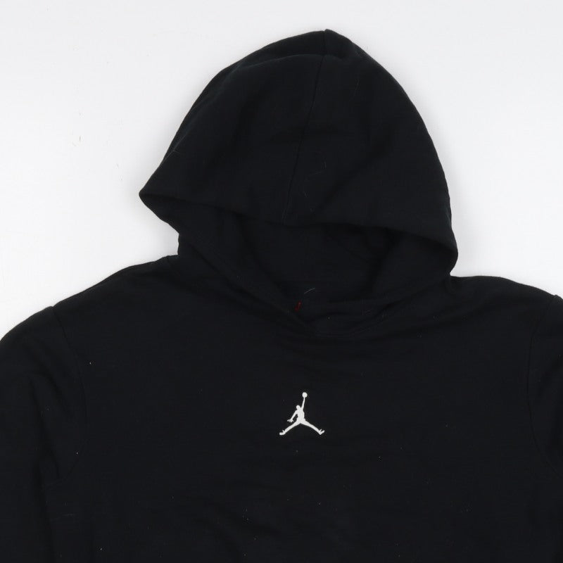 Jordan Girls Black Logo Pullover Hoodie Age 9 Years Fleece
