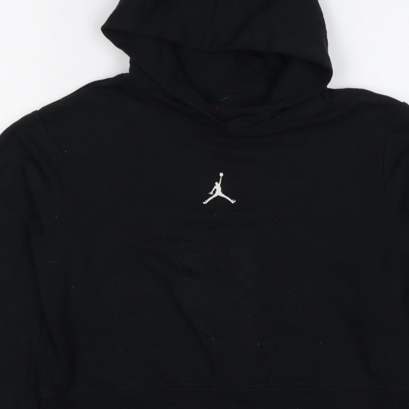 Jordan Girls Black Logo Pullover Hoodie Age 9 Years Fleece
