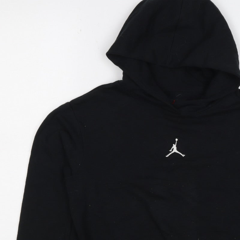 Jordan Girls Black Logo Pullover Hoodie Age 9 Years Fleece