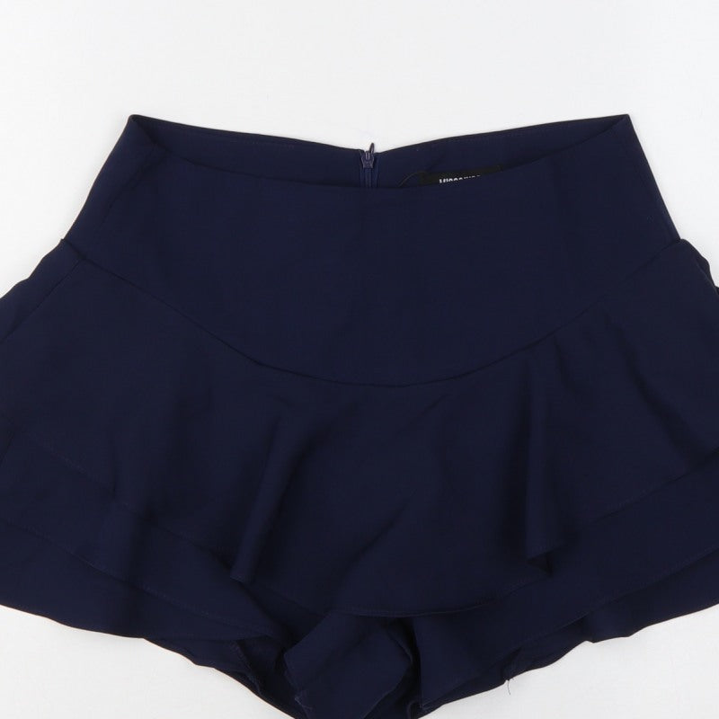 Missguided Women’s Navy Blue M High Rise Ruffle Layered Shorts