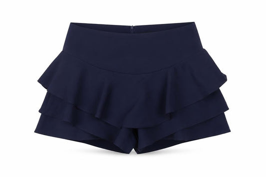 Missguided Women’s Navy Blue M High Rise Ruffle Layered Shorts