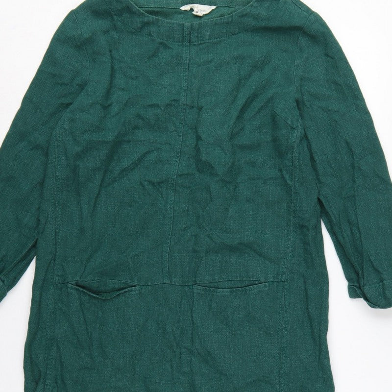 Seasalt Cornwall Women’s Green UK 10 Shift Tunic Dress Ramie Cotton