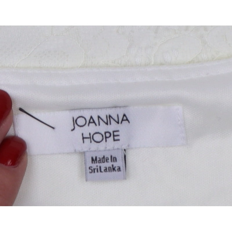 Joanna Hope Women Ivory UK 18 Floral Lace Bell Sleeve Lined Blouse