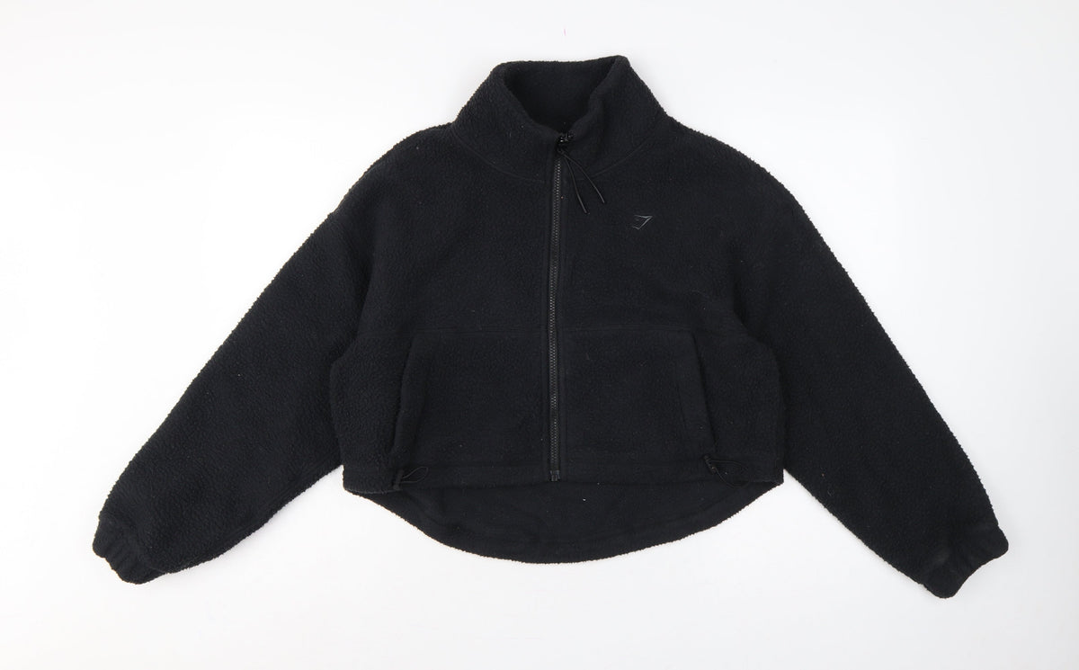 Gymshark Women’s Black XS Oversized Teddy Fleece Full Zip Jacket