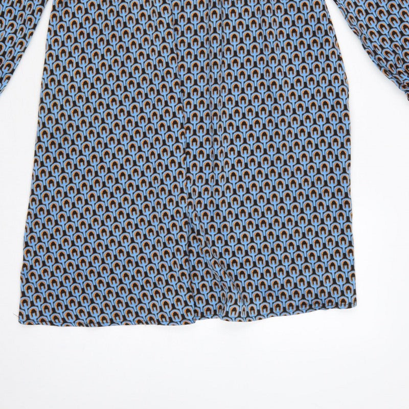 Mamalicious Women Blue S Maternity A-Line Geometric Long Sleeve Dress