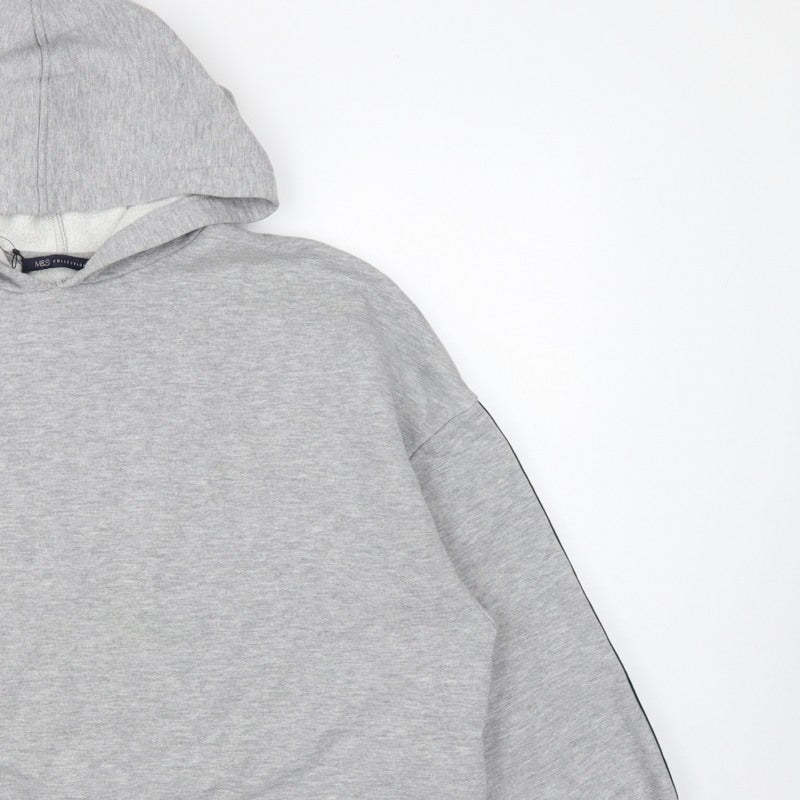 Marks and Spencer Women's Grey UK 14 Hooded Pullover Sweatshirt Stripe