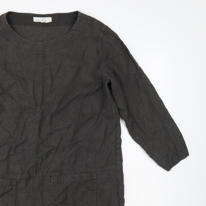 Seasalt Cornwall Women’s Black Size 10 Ramie Cotton Shift Tunic Dress