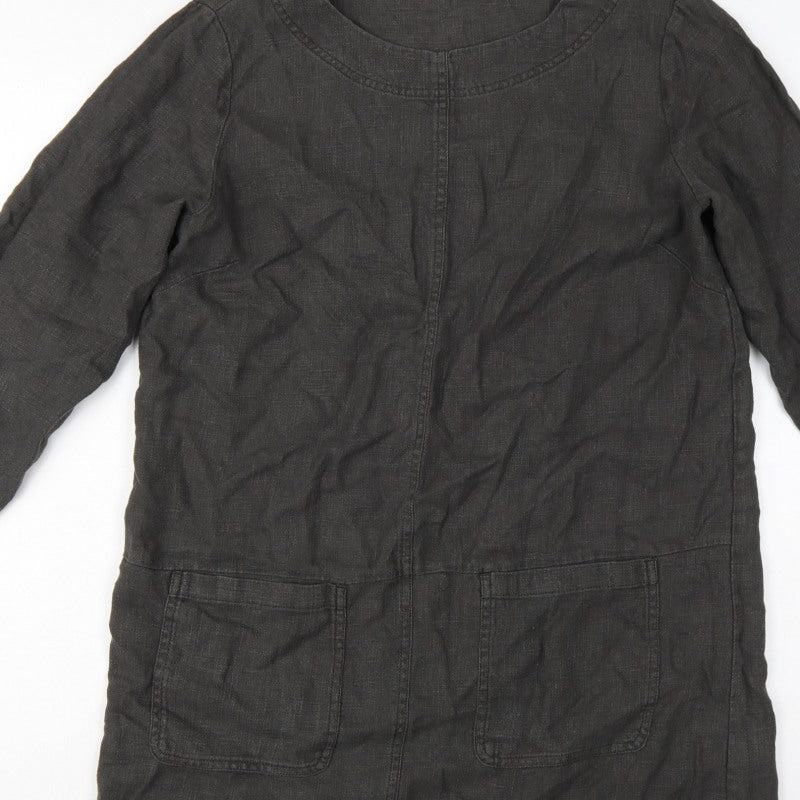 Seasalt Cornwall Women’s Black Size 10 Ramie Cotton Shift Tunic Dress