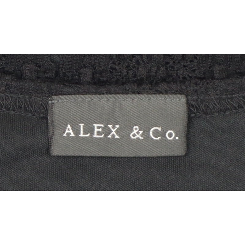 Alex & Co. Women Black UK 14 Crochet Kimono Open Front Top