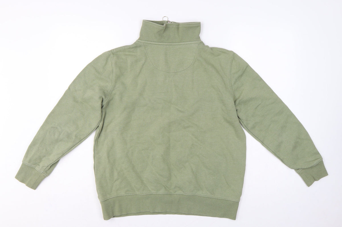 Crew Clothing Company Women’s Green UK 10 1/4 Zip Henley Sweatshirt