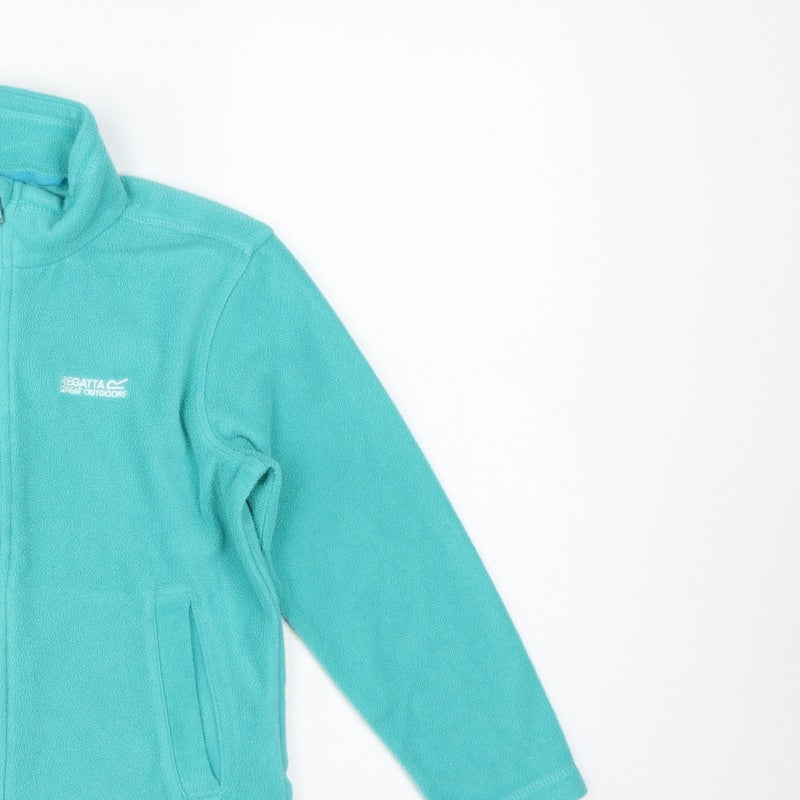 Regatta Girls Green 7-8 Years Full Zip Fleece Sweatshirt Pockets
