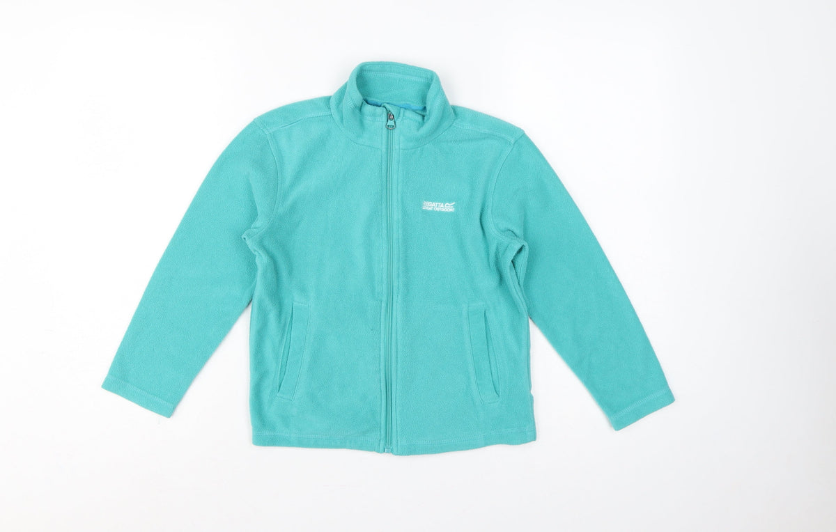 Regatta Girls Green 7-8 Years Full Zip Fleece Sweatshirt Pockets