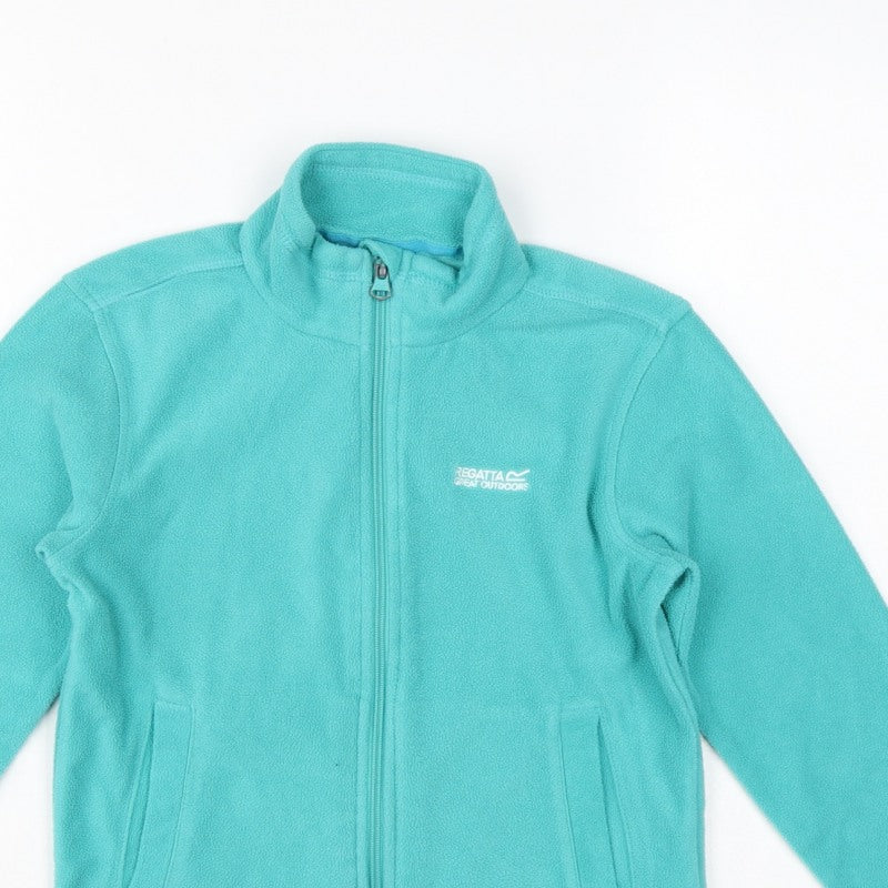 Regatta Girls Green 7-8 Years Full Zip Fleece Sweatshirt Pockets