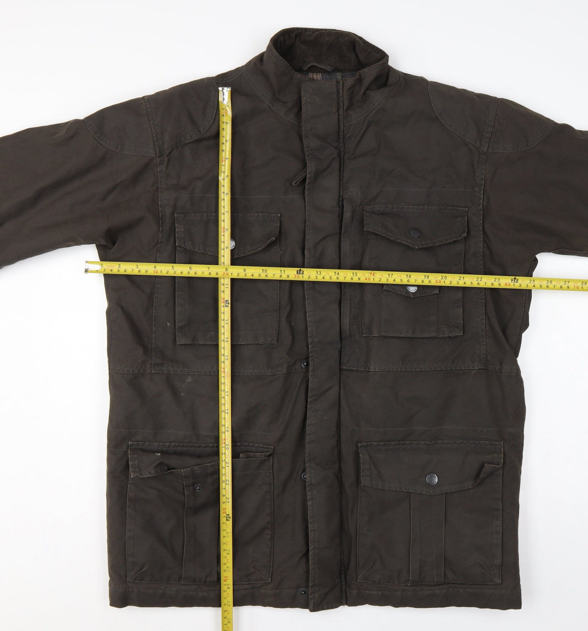 Wolsey Men Brown L Military Jacket Cotton Insulated Utility Coat