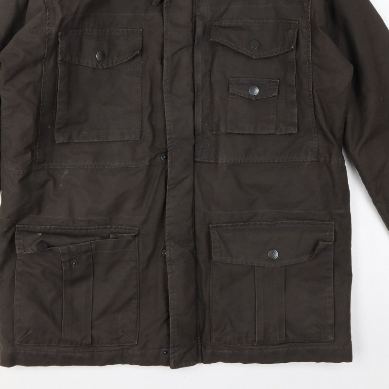 Wolsey Men Brown L Military Jacket Cotton Insulated Utility Coat