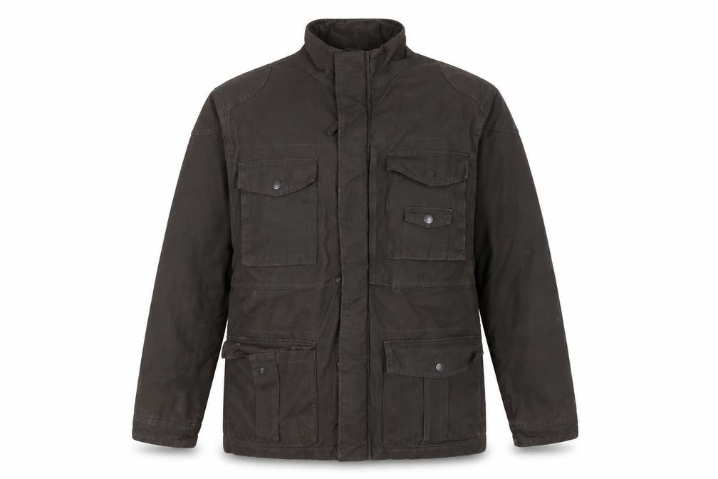 Wolsey Men Brown L Military Jacket Cotton Insulated Utility Coat