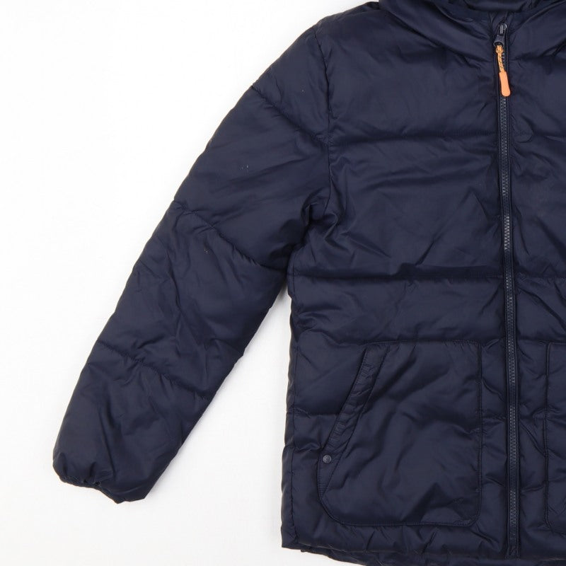 Mango Girls Navy Blue 11-12 Years Hooded Padded Puffer Jacket