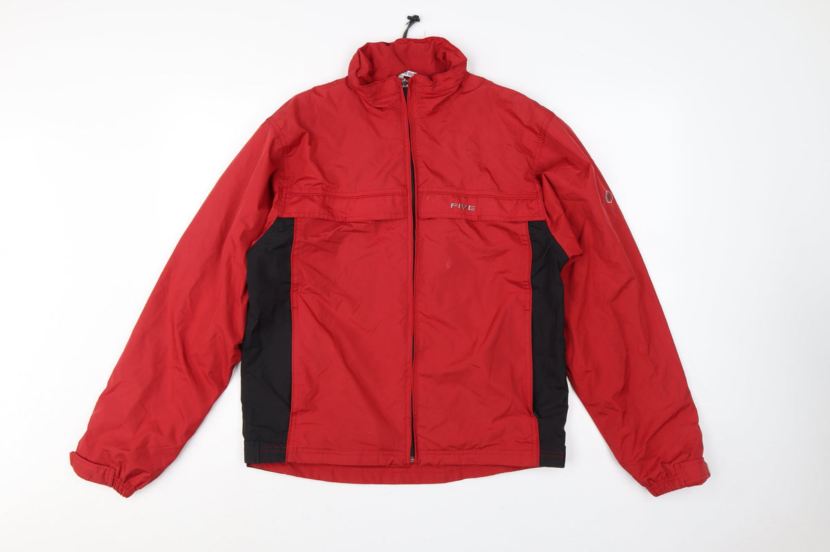 Five Seasons Men's Red Black S Waterproof Windbreaker Hooded Jacket