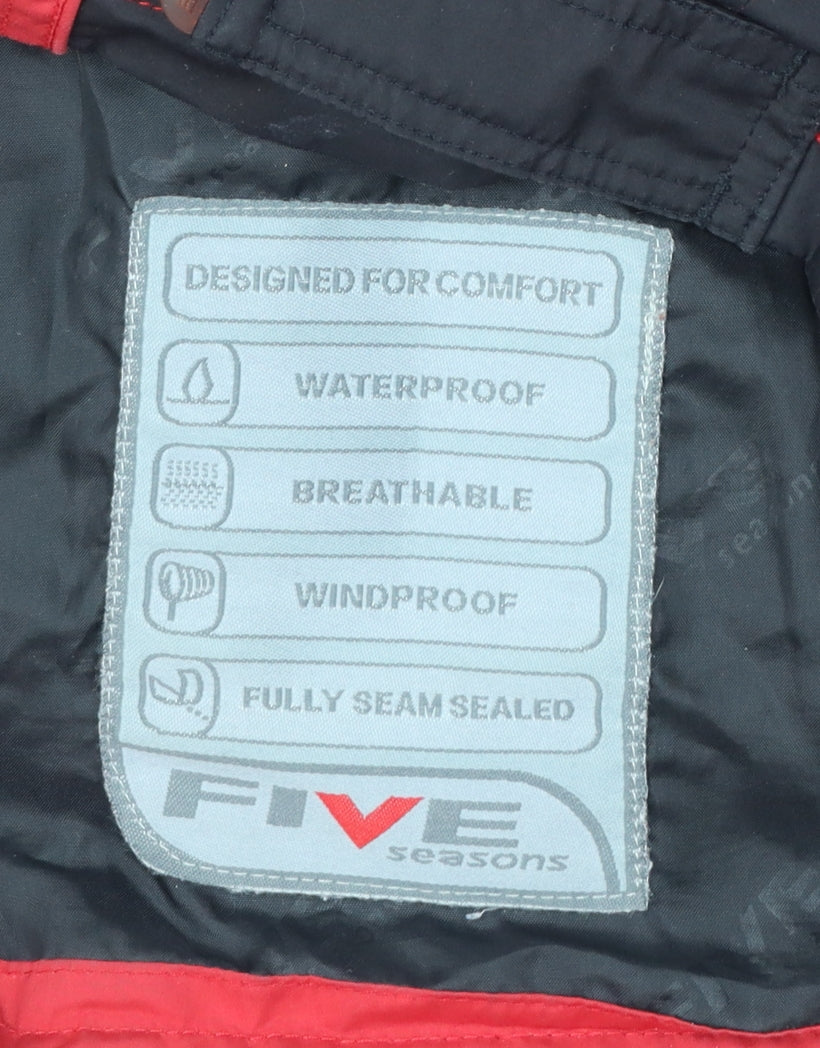 Five Seasons Men's Red Black S Waterproof Windbreaker Hooded Jacket