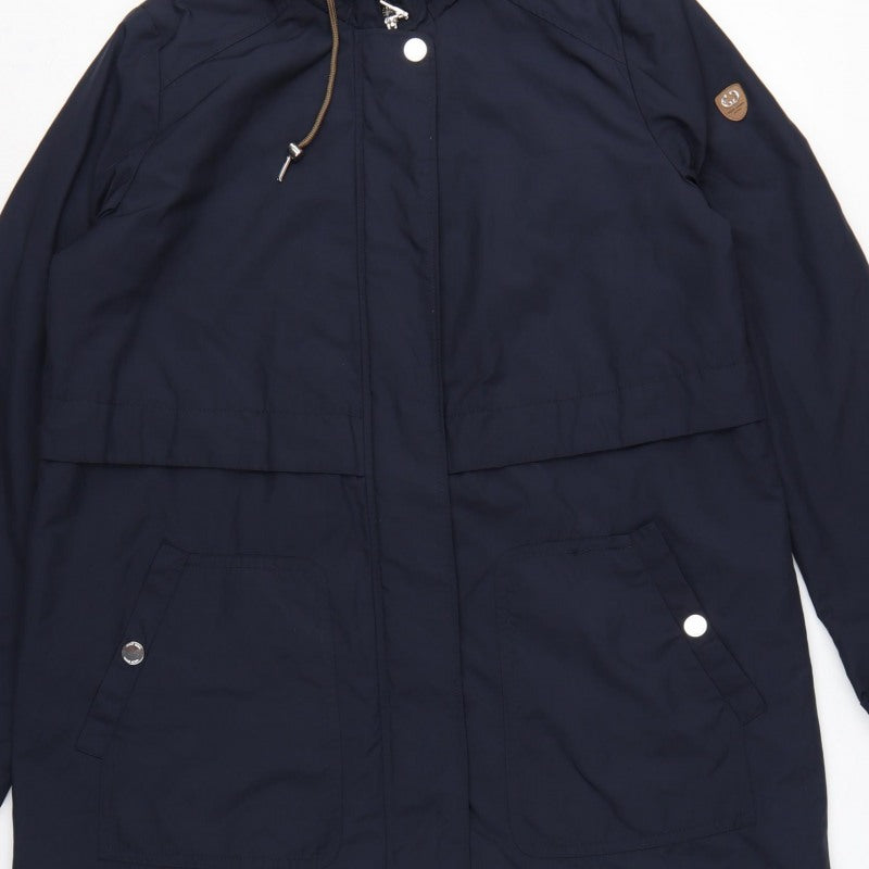 Gerry Weber Women’s Blue UK 14 Water Resistant Hooded Parka Coat