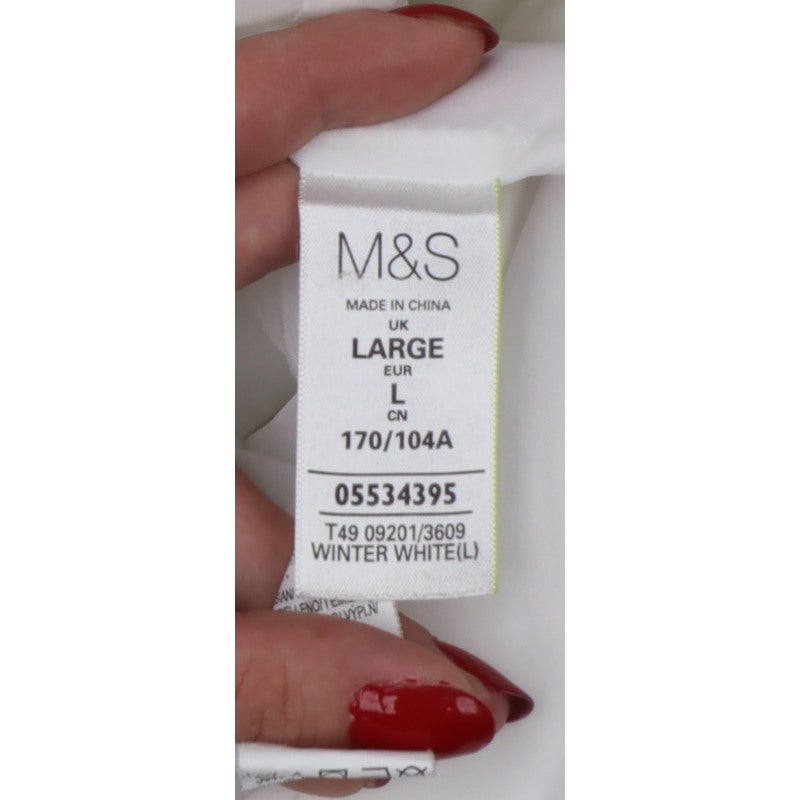 Marks and Spencer Women White L Puffer Jacket Quilted Full Zip