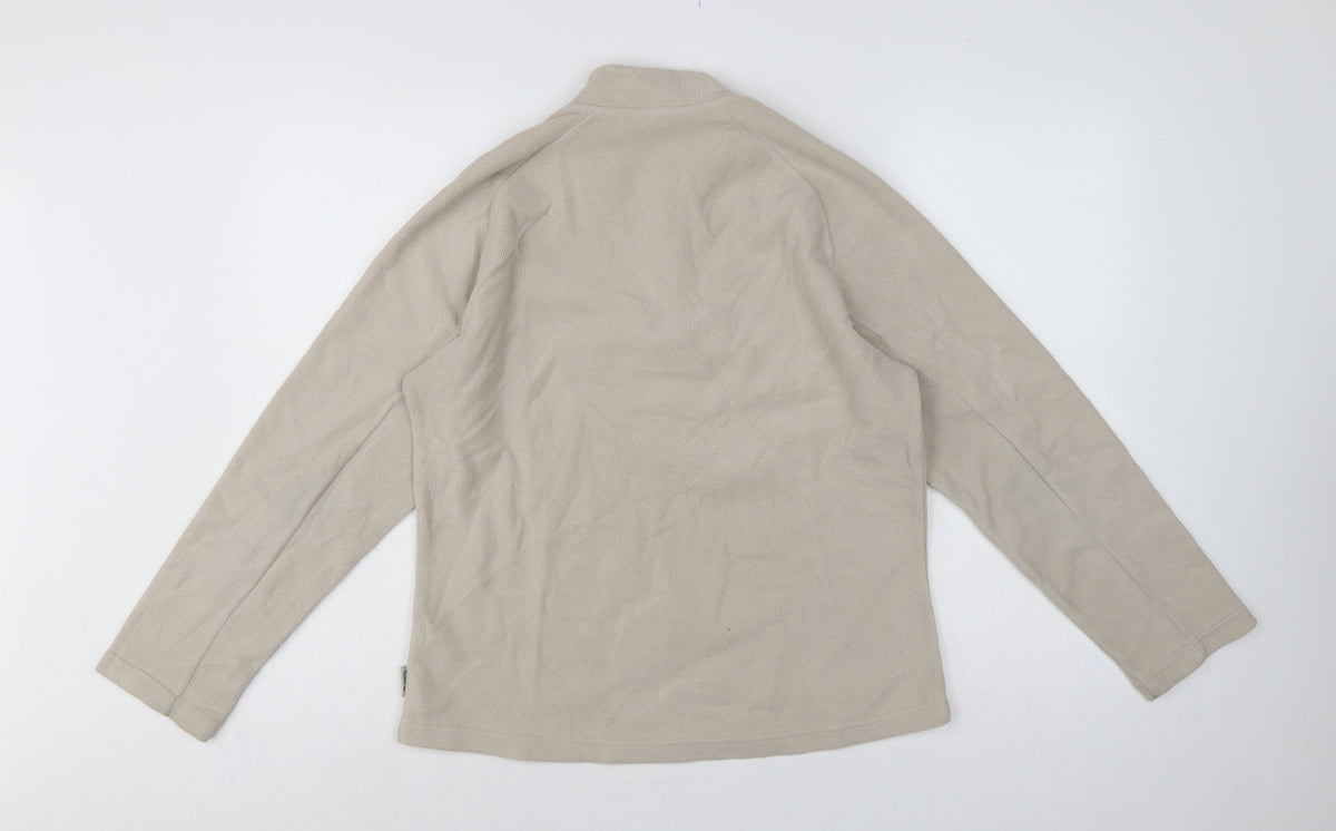 Quechua Women’s Beige M 1/4 Zip Fleece Pullover Hiking Sweatshirt