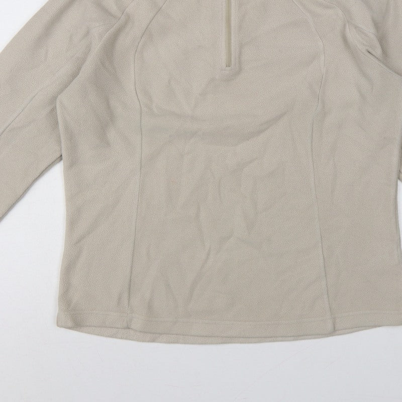 Quechua Women’s Beige M 1/4 Zip Fleece Pullover Hiking Sweatshirt