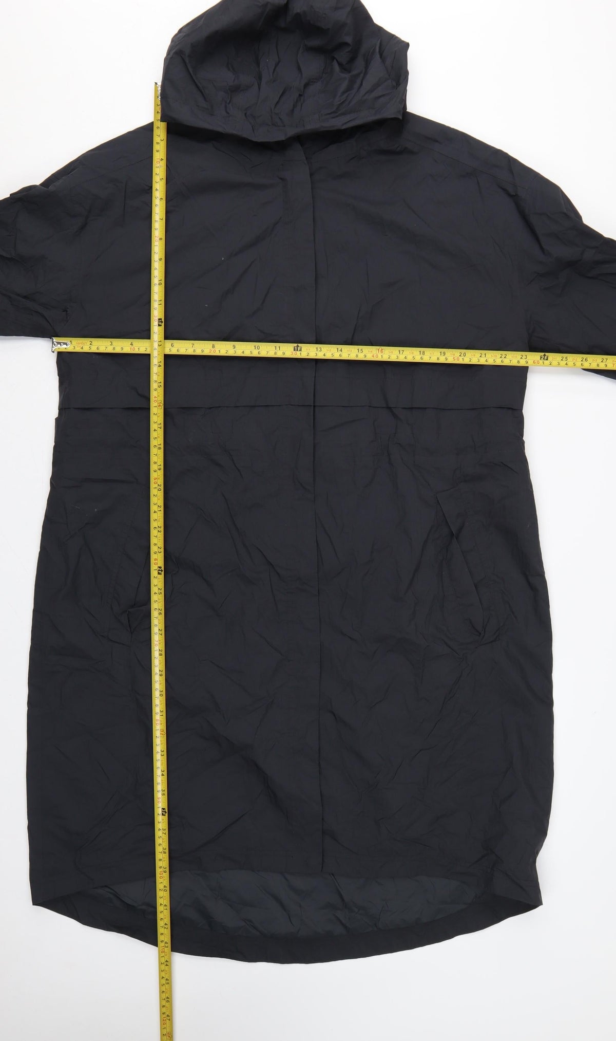 Seasalt Cornwall Women Black UK 16 Dry Point Hooded Long Rain Coat