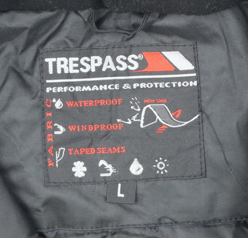 Trespass Men's Black L Hooded Waterproof Windproof Ski Jacket
