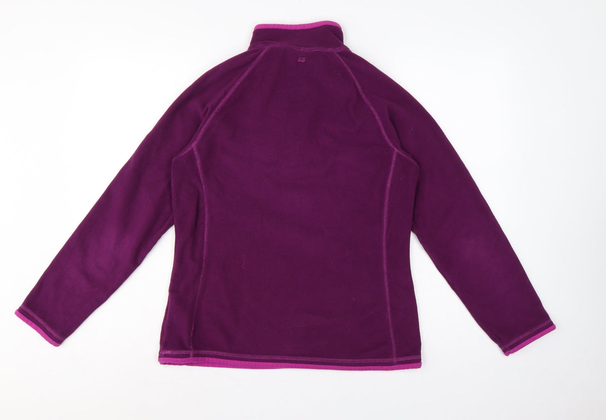 Mountain Warehouse Women Purple UK 12 Fleece 1/4 Zip Sweatshirt