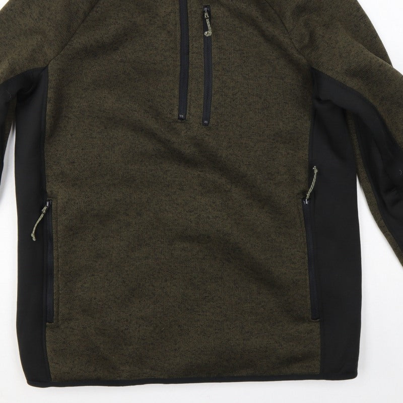 Mountain Warehouse Men Green L Half Zip Fleece Sweatshirt Outdoor