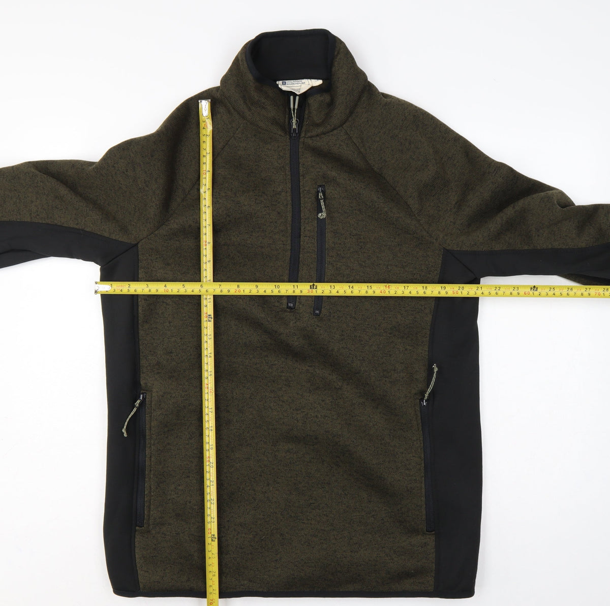 Mountain Warehouse Men Green L Half Zip Fleece Sweatshirt Outdoor