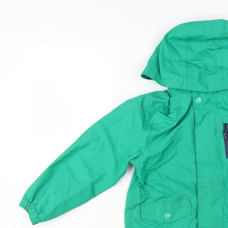 Mountain Warehouse Boys Green 5-6 Years Hooded Waterproof Parka Jacket