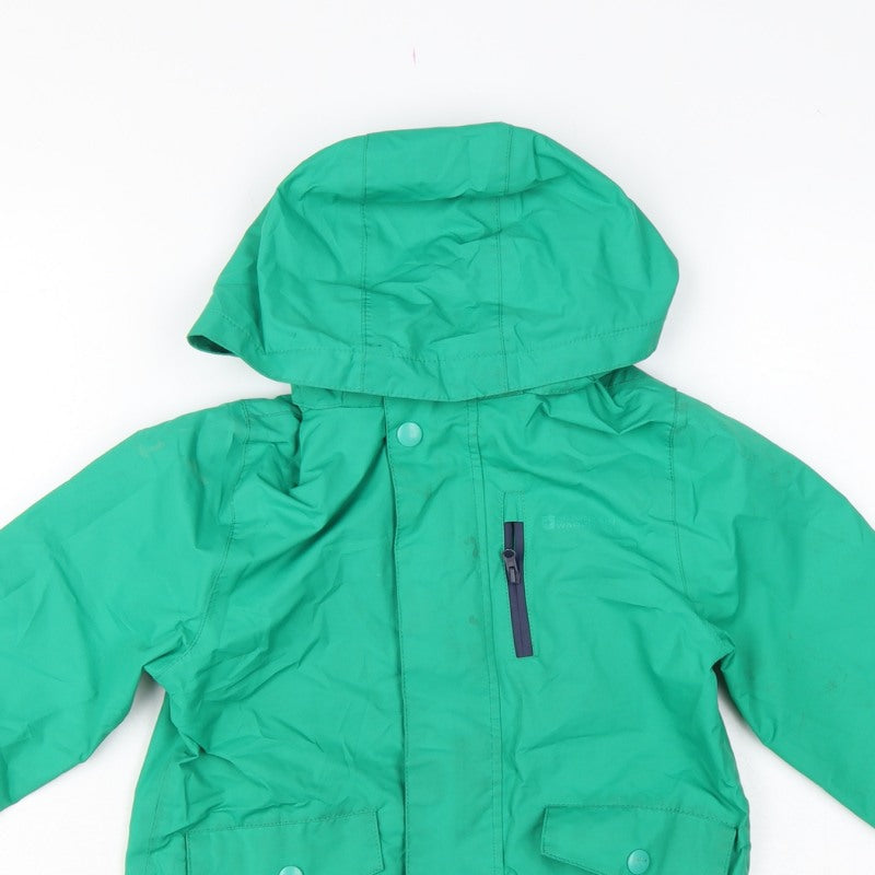 Mountain Warehouse Boys Green 5-6 Years Hooded Waterproof Parka Jacket