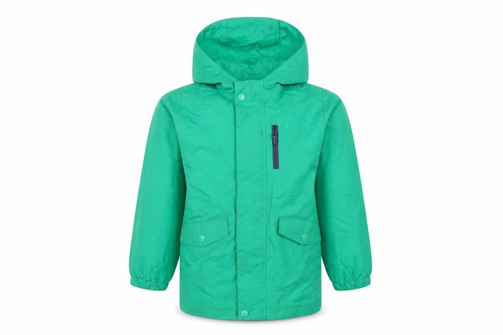 Mountain Warehouse Boys Green 5-6 Years Hooded Waterproof Parka Jacket