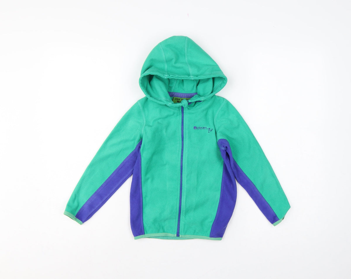 Steve Backshall Boys Green Purple Fleece Hooded Jacket 5-6 Years