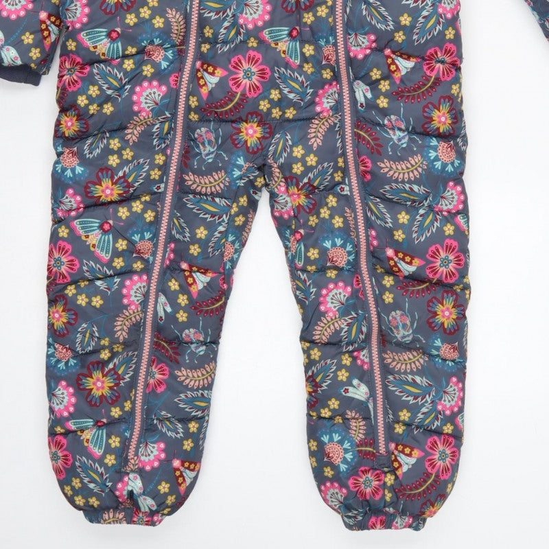 FatFace Girls Multicoloured 5-6 Years Floral Hooded Padded Snowsuit