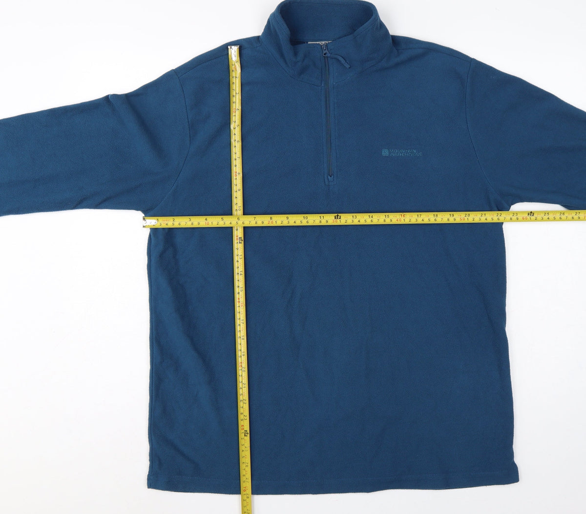 Close-up detail of Mountain Warehouse Men’s Blue L 1/4 Zip Fleece Sweatshirt Outdoor