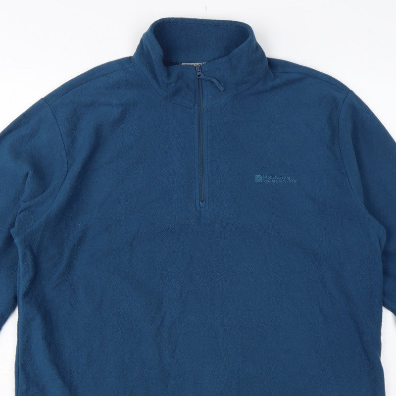 Additional view of Mountain Warehouse Men’s Blue L 1/4 Zip Fleece Sweatshirt Outdoor