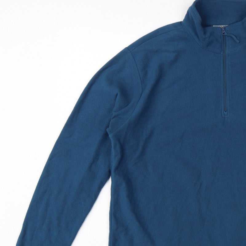 Additional view of Mountain Warehouse Men’s Blue L 1/4 Zip Fleece Sweatshirt Outdoor