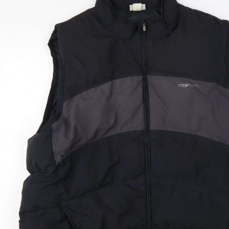 Reebok Men’s Black Grey 3XL Padded Bodywarmer Gilet Full Zip